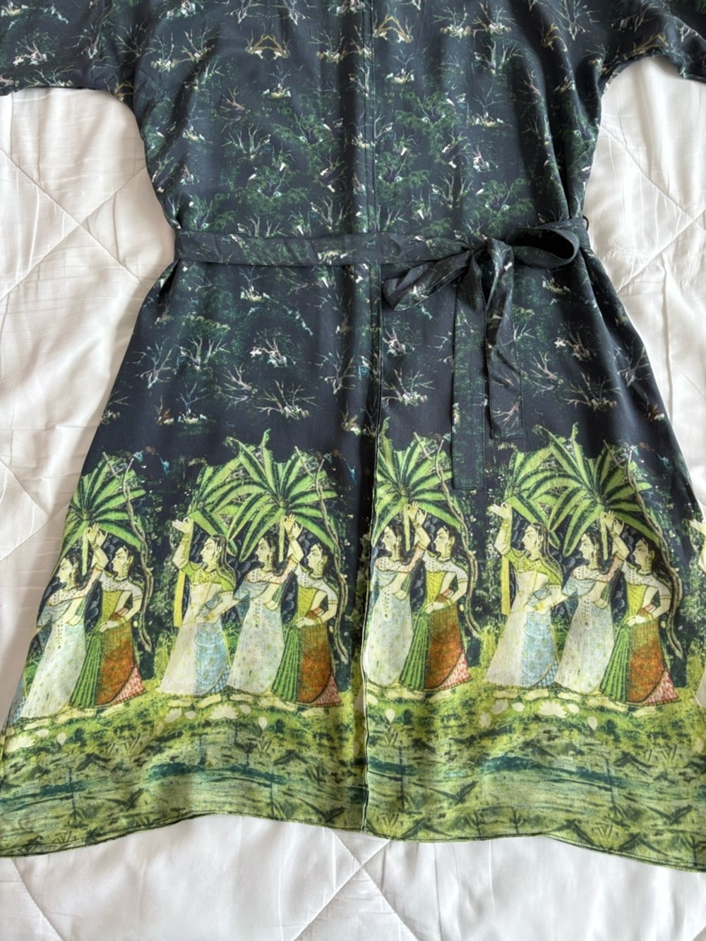 Figue Lupita Silk Dress in Mystic Dancer Green - Picture 4 of 13